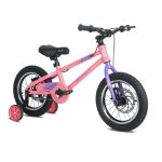 אופני ילדים ורוד עם גלגלי עזר